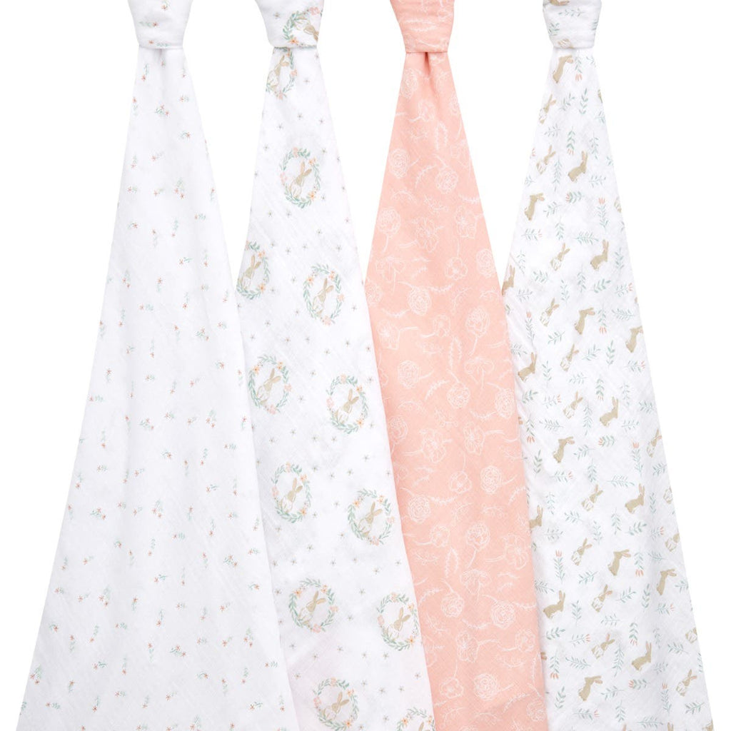 Swaddle Muselina 4 pack Essentials - Blushing Bunnies