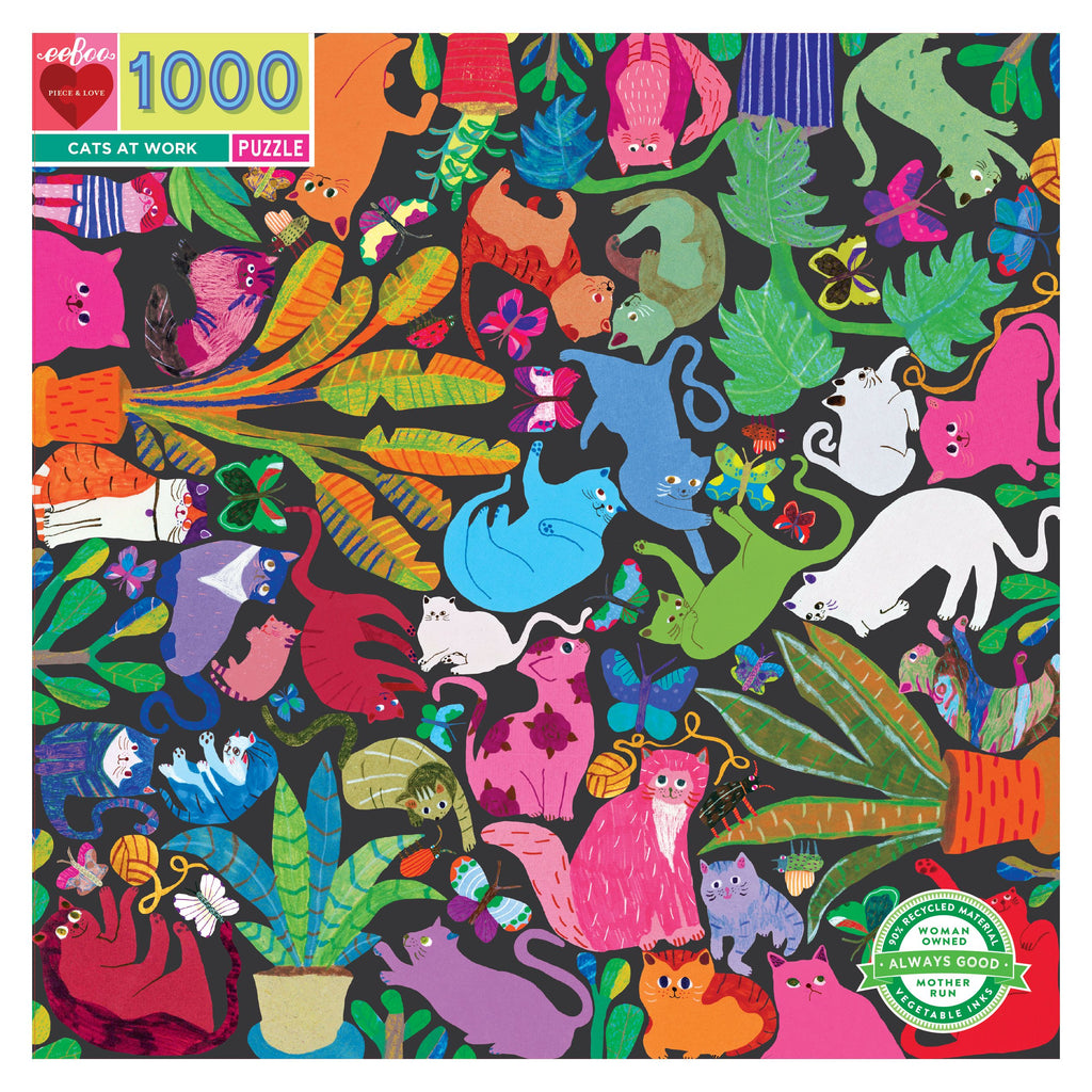 Puzzle 1000 piezas: Gatos Trabajando