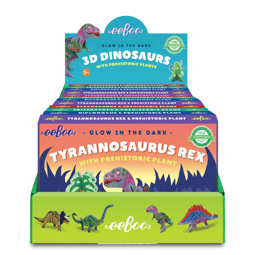 Dinosaurios 3D brilla en la oscuridad: Estegosaurio