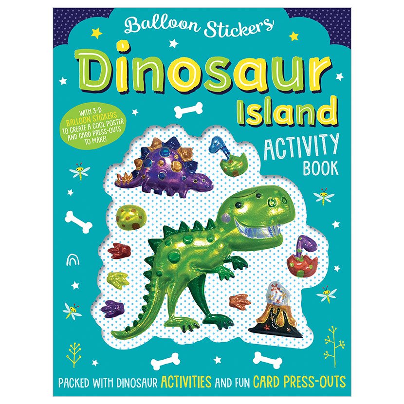 Libro de actividades con stickers inflados: Dinosaur Island