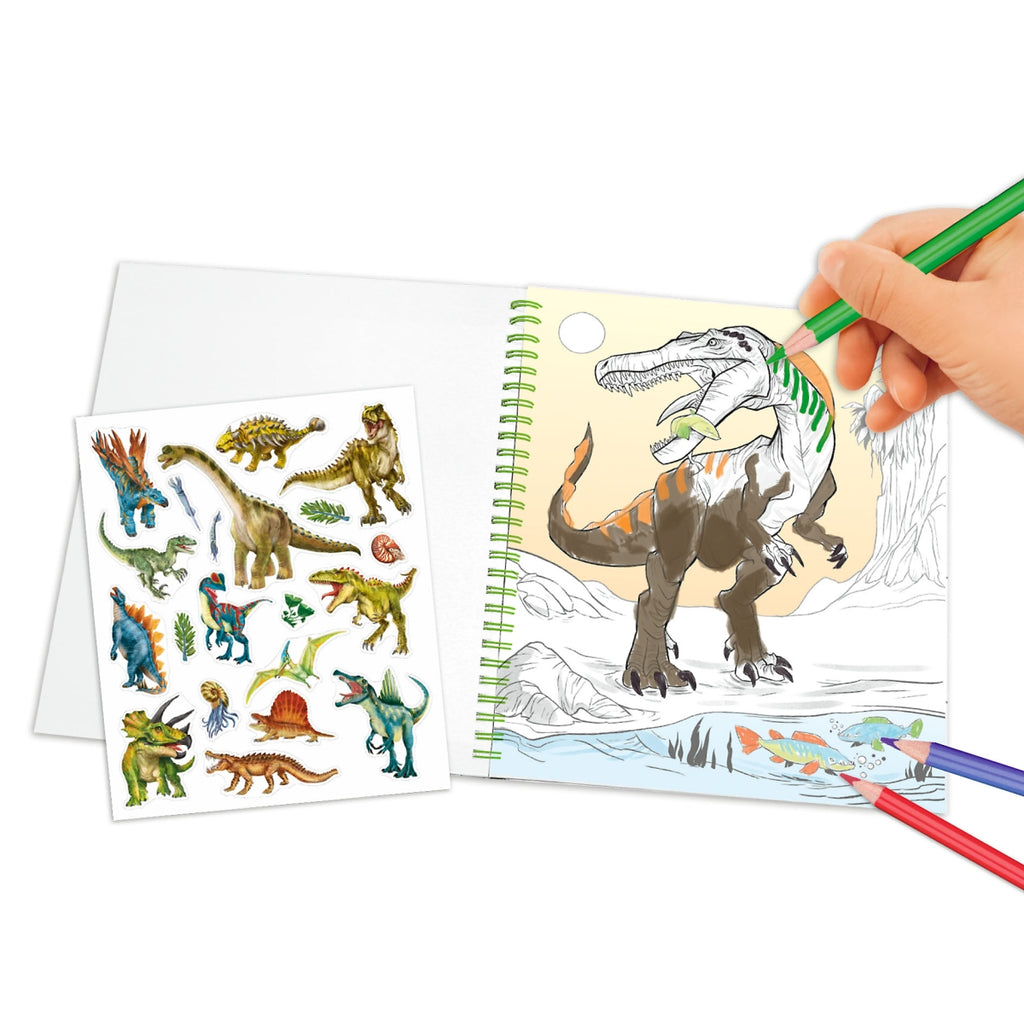 Libro para colorear con lentejuelas - Dino World