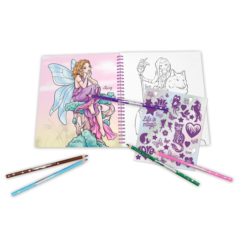 Libro para colorear con lentejuelas - Fairy Love