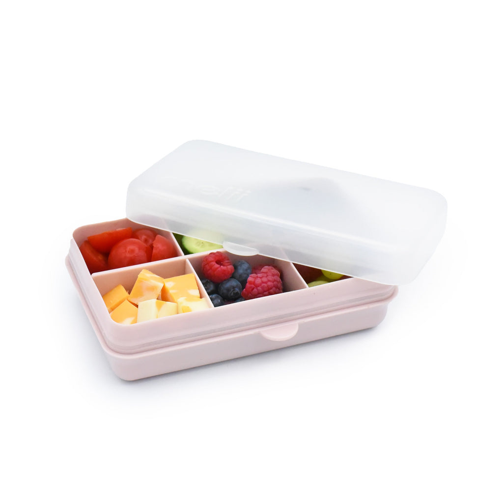 Caja contenedora mini para snacks rosada