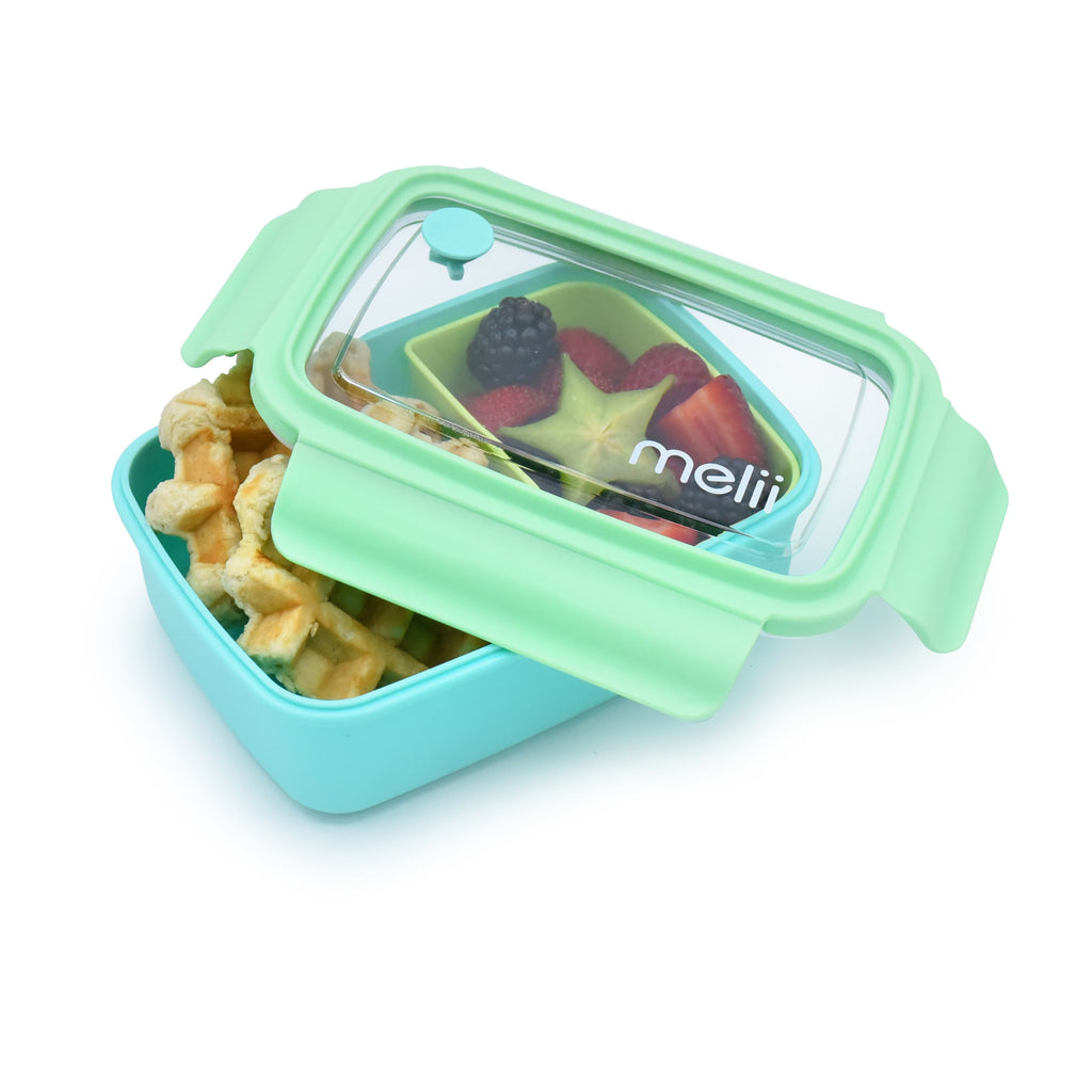 Lonchera Bento Box con compartimientos 880 ml azul