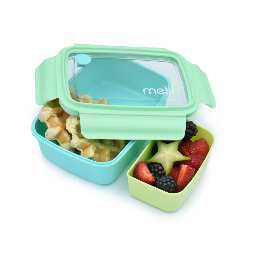 Lonchera Bento Box con compartimientos 880 ml azul