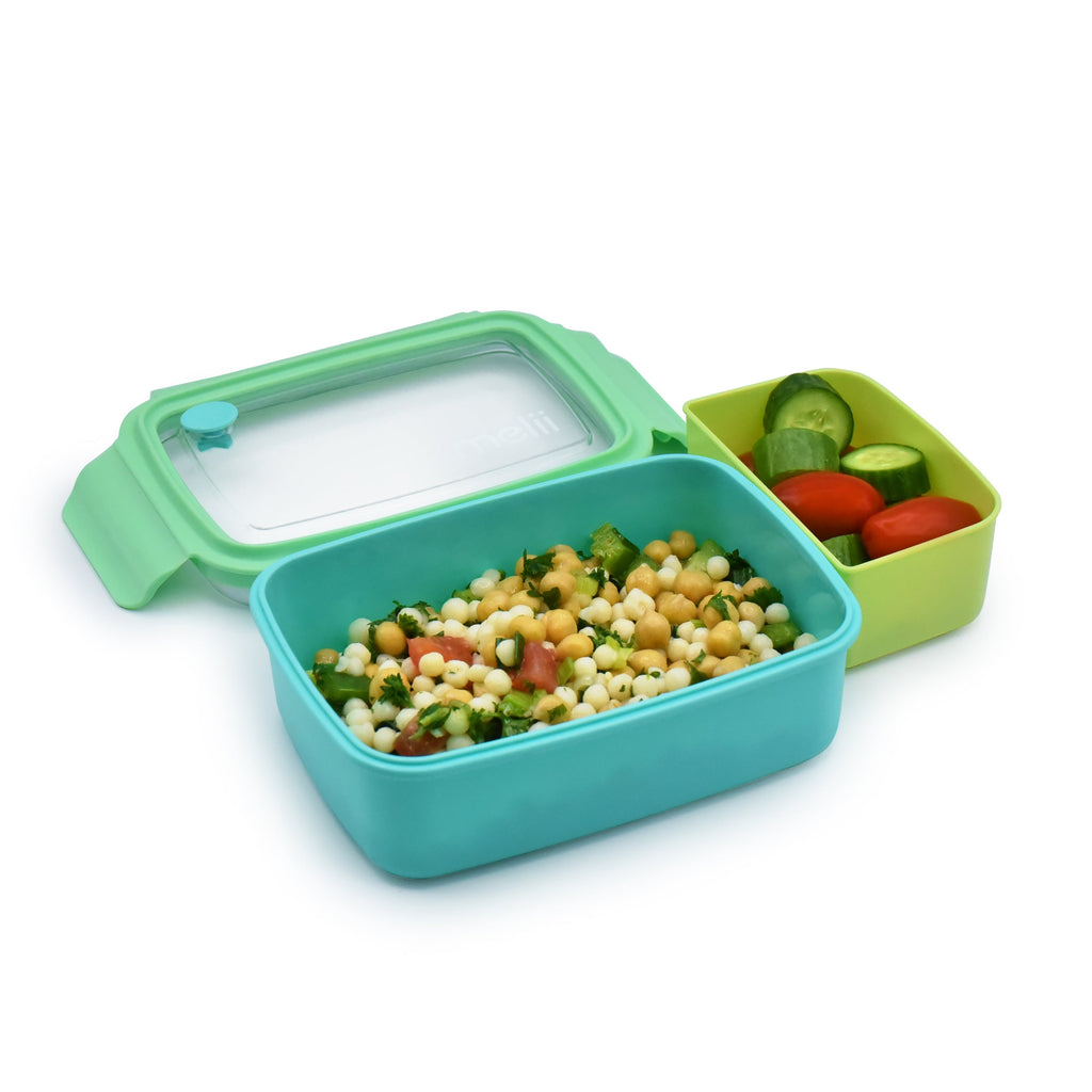 Lonchera Bento Box con compartimientos 880 ml azul