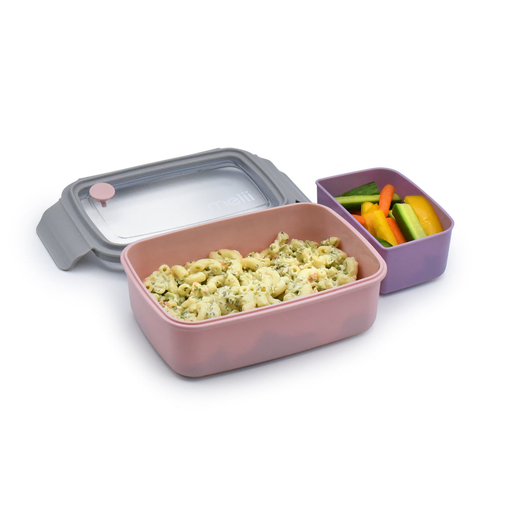 Lonchera Bento Box con compartimientos 880 ml rosada