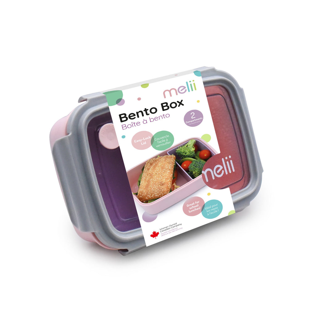 Lonchera Bento Box con compartimientos 880 ml rosada