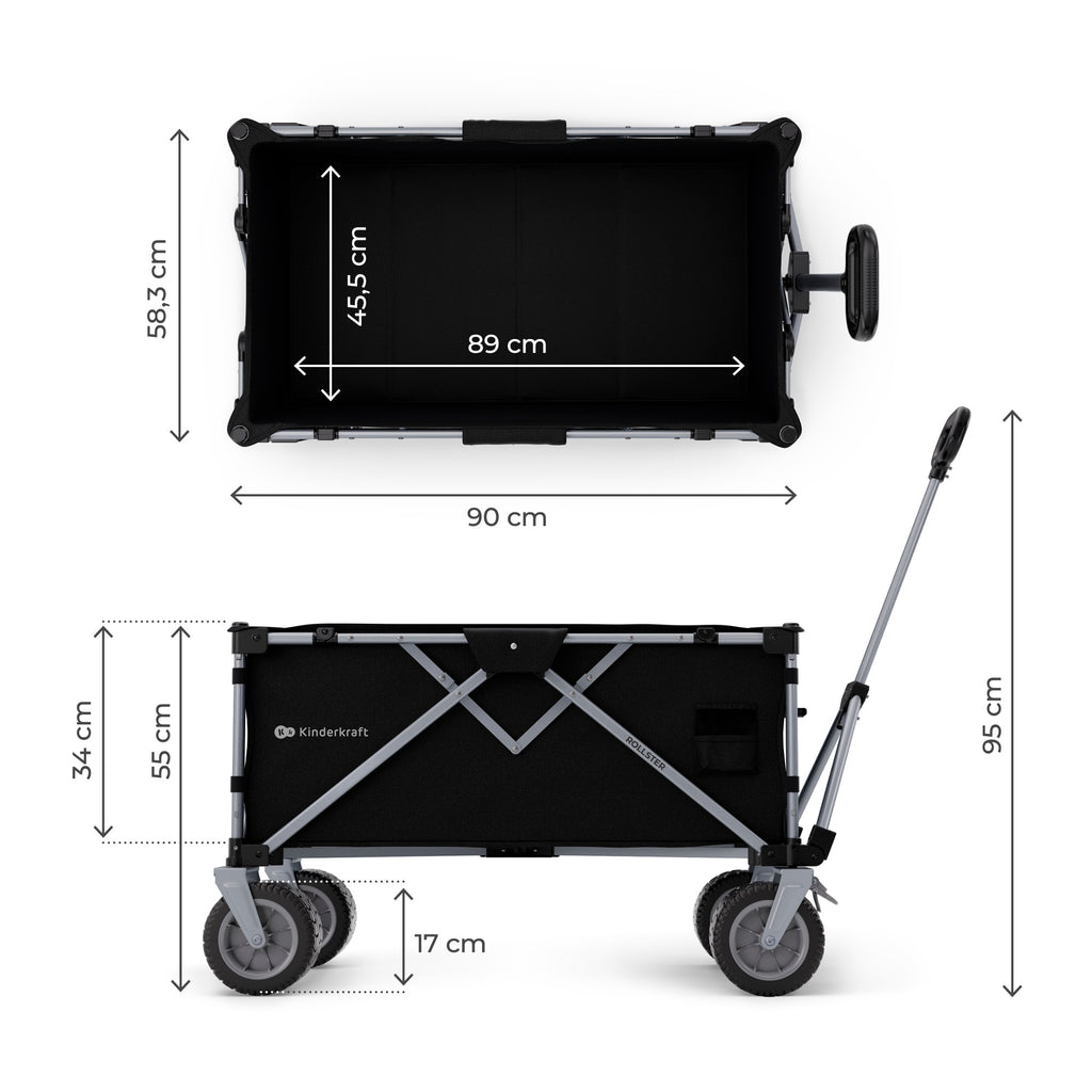Carrito de transporte plegable ROLLSTER - Negro