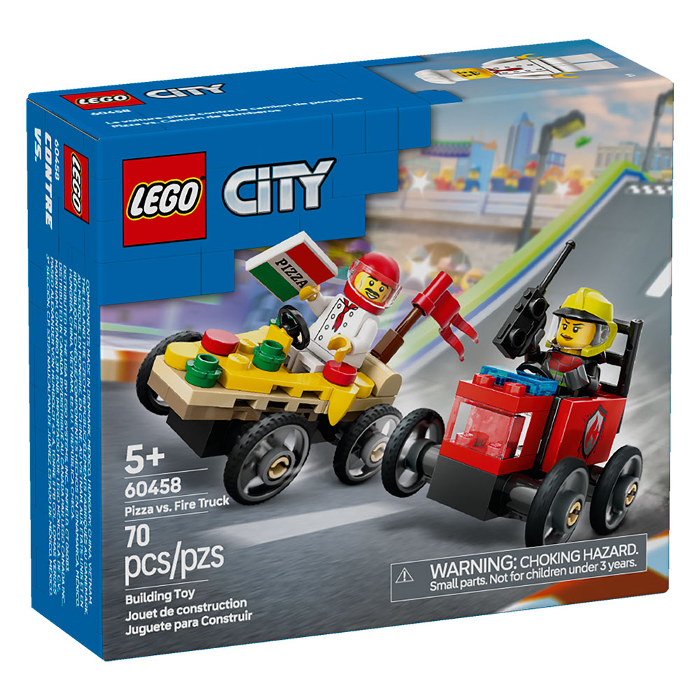 Pack de Autos de Carreras: Pizza vs. Camión de Bomberos