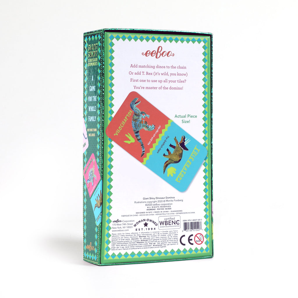 Dominó Brillante Gigante de Dinosaurios