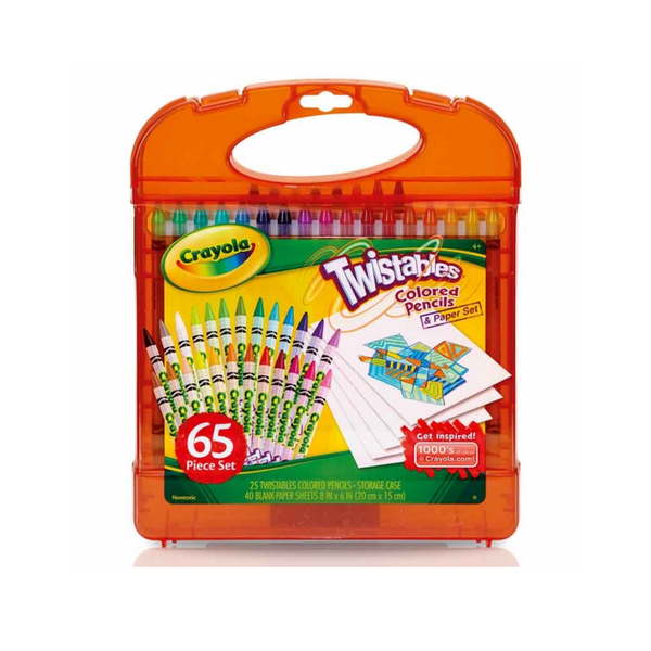 Set Crayola 65 piezas: 25 lápices de colores twistables