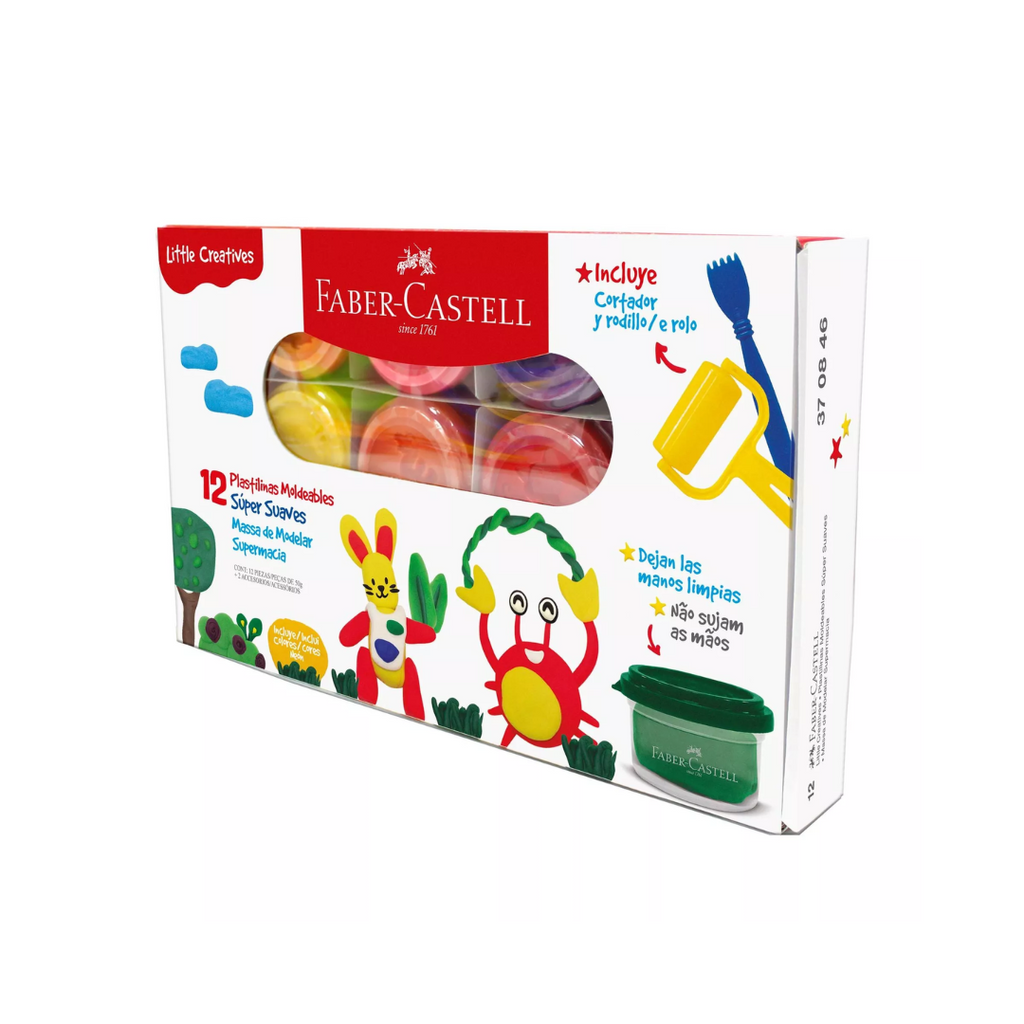 Plastilinas moldeables súper suaves estuche x12