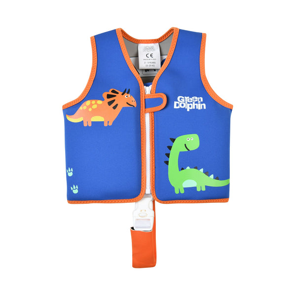Chaleco Flotador Infantil Dinosaurio Azul 15 a 19 kg