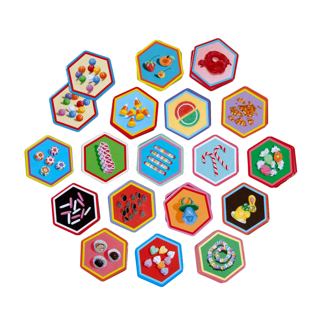 Juego pequeño memorice hexagonal dulces