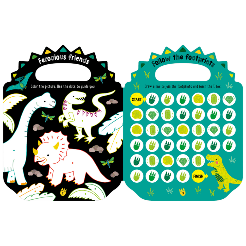 Libro de actividades con stickers My Green and Scaly Dinosaur