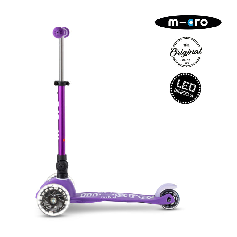 Scooter Micro Mini Deluxe LED Plegable Morado