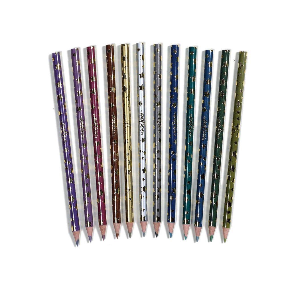 12 lápices colores metálicos - unicornio