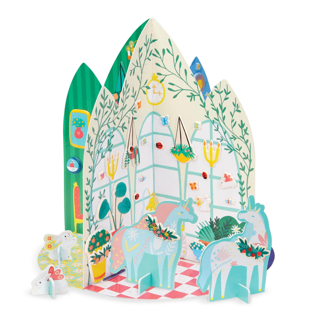 Casita en 3D con stickers inflados - Palacio de unicornio