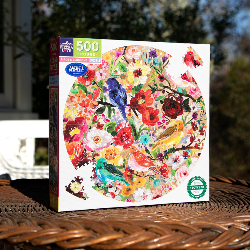 Puzzle redondo 500 piezas Birds & Blossoms