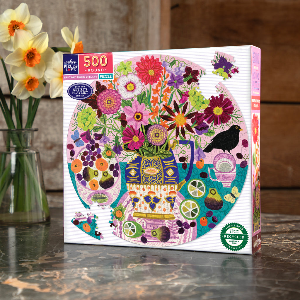 Puzzle redondo 500 piezas Frutas y Flores