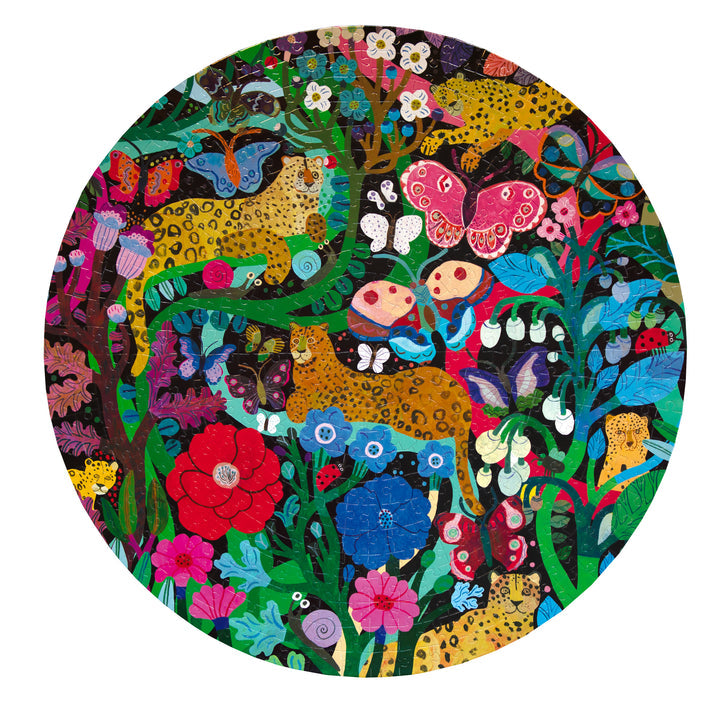 Puzzle redondo 500 piezas Jaguars and Butterflies