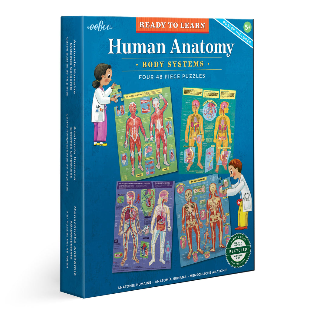 Set de 4 puzzles de 48 piezas Anatomía Humana (caja abollada)