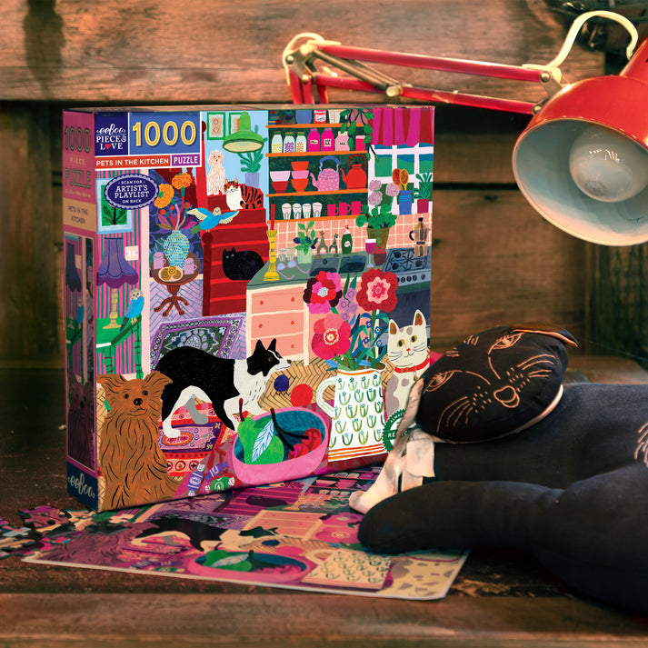 Puzzle 1000 piezas: Pets in the Kitchen