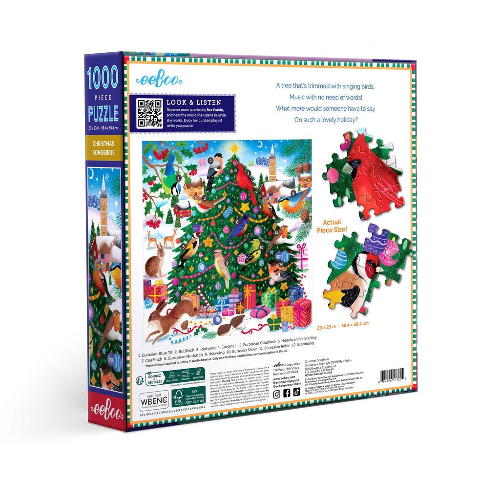 Puzzle 1000 piezas: Christmas Songbirds