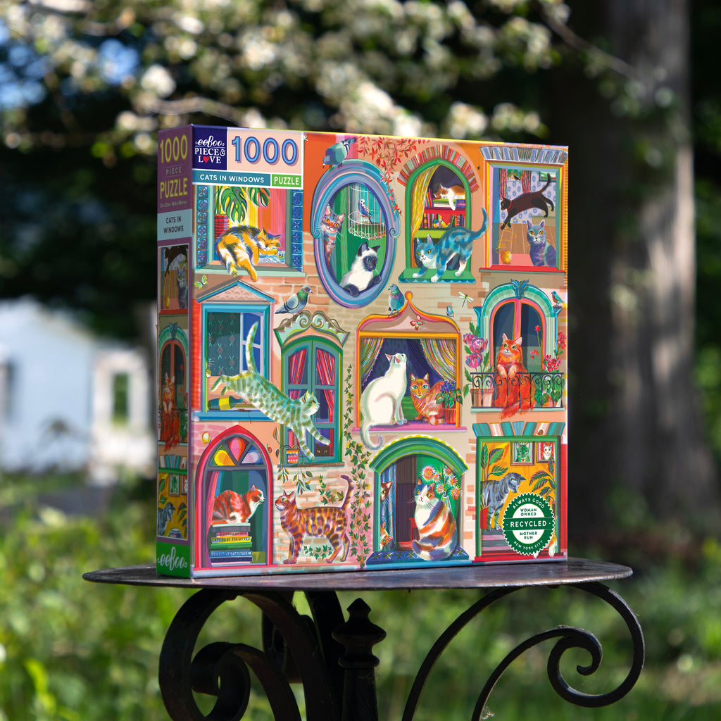 Puzzle 1000 piezas: Gatos en la ventana