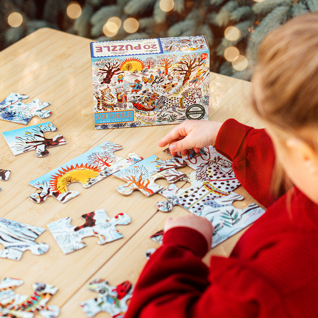 Puzzle 20 piezas Paseo en trineo