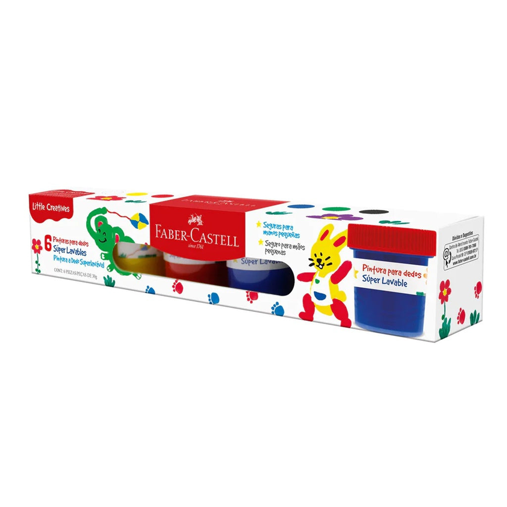 Pinturas para dedos lavables x6