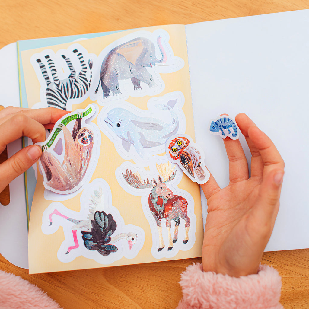 Libro de stickers brillantes - Animales maravillosos