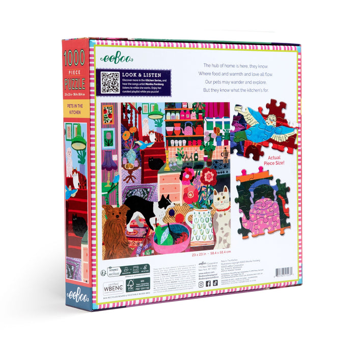 Puzzle 1000 piezas: Pets in the Kitchen