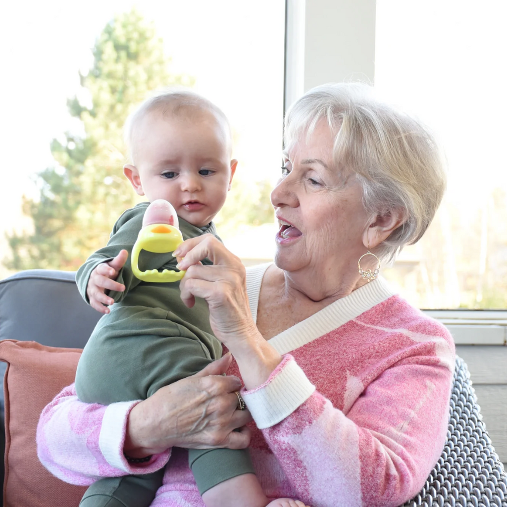 Chupete mordedor para fruta Pato