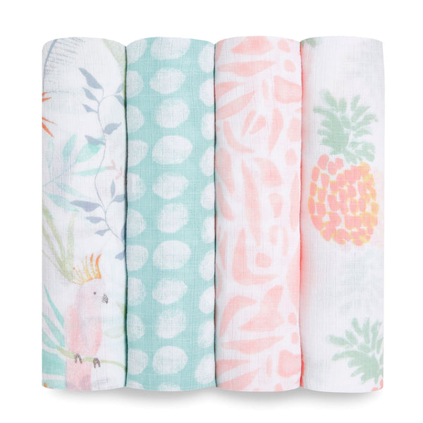 Swaddle Muselina 4 pack Essentials - Tropicalia