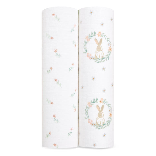Swaddle 2 pack Essentials - Blushing Bunnies