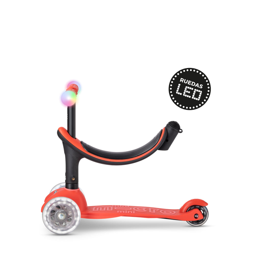 Scooter Micro Mini2Grow Deluxe LED Magic Rojo