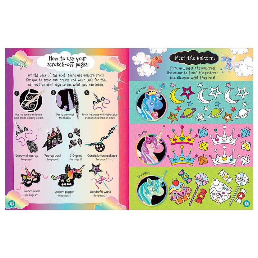Libro de actividades Scratch and Sparkle: Unicorns