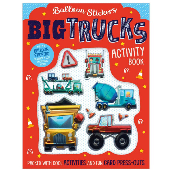 Libro de actividades con stickers inflados: Big Trucks