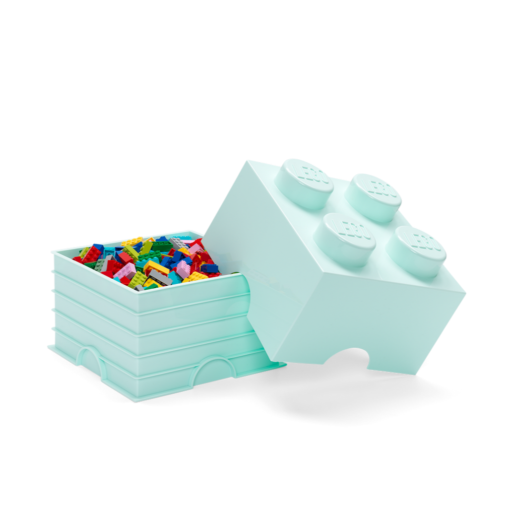 Contenedor Lego Brick 4 Celeste