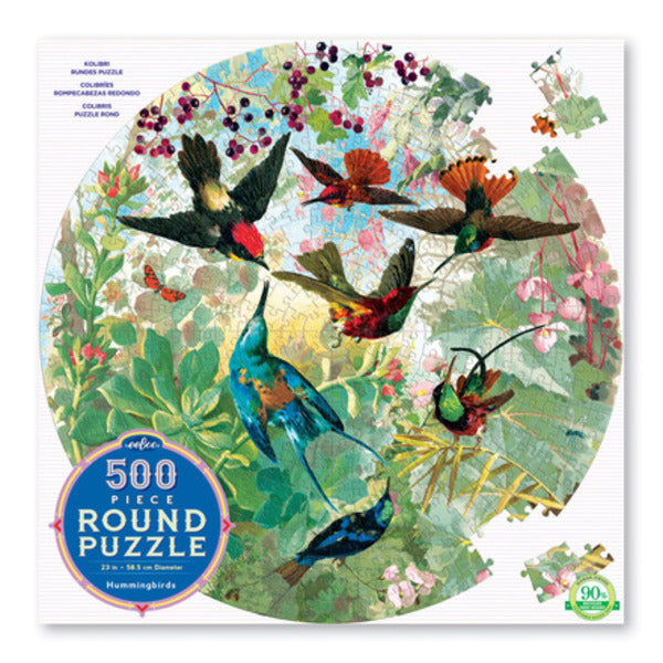 Puzzle redondo 500 piezas colibrí