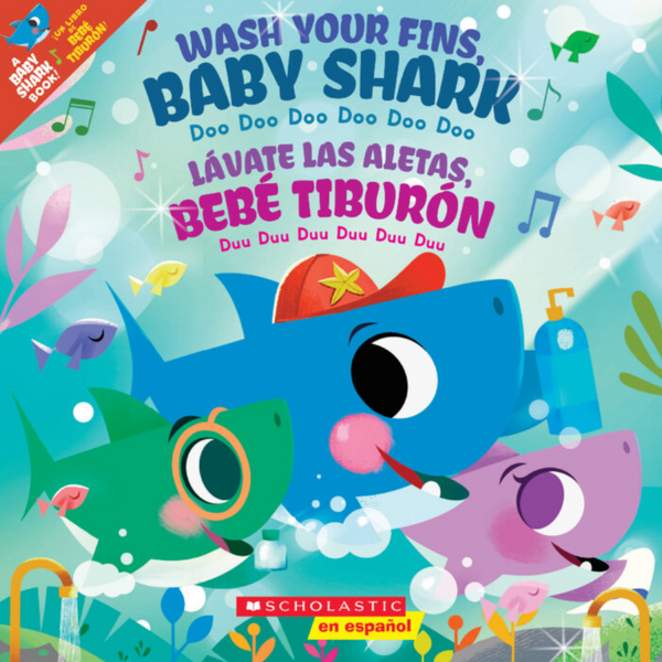 Libro Wash Your Fins, Baby Shark / Lávate las aletas, Bebé Tiburón