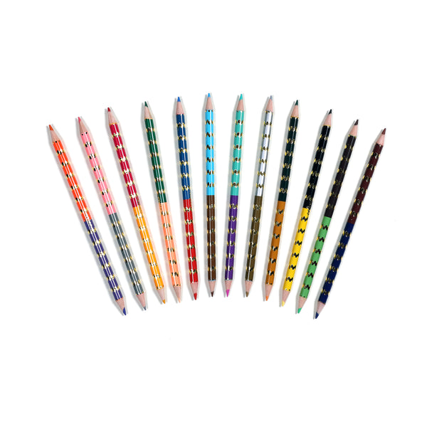 12 lápices doble colores - vida en la tierra