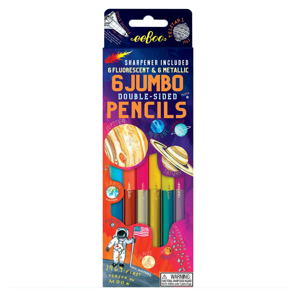 6 lápices Jumbo doble colores - Espacio