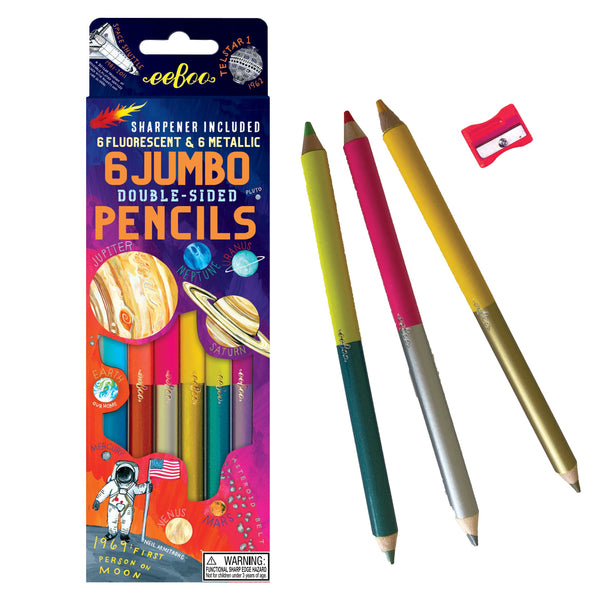 6 lápices Jumbo doble colores - Espacio