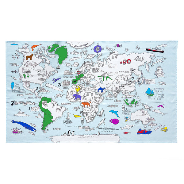 Mantel para Pintar Mapa del Mundo
