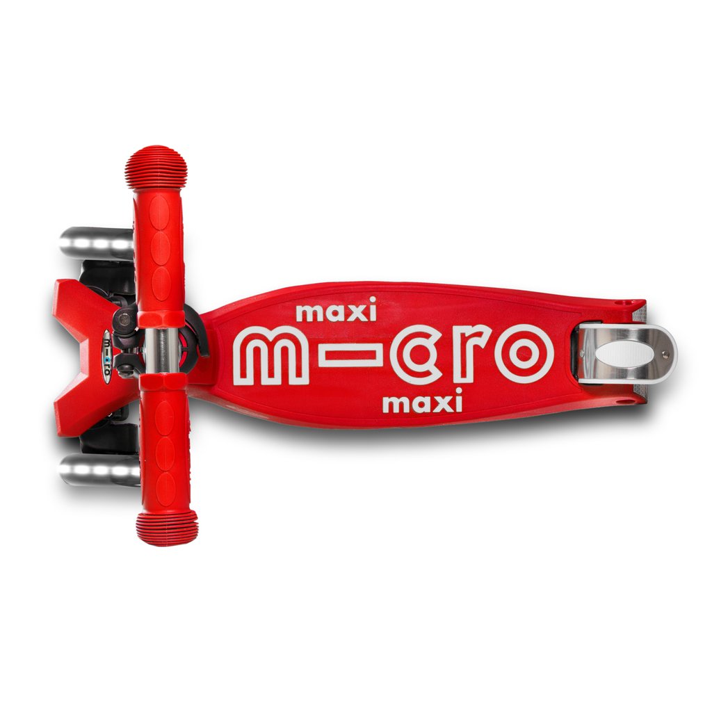 Scooter Micro Maxi Deluxe LED Rojo