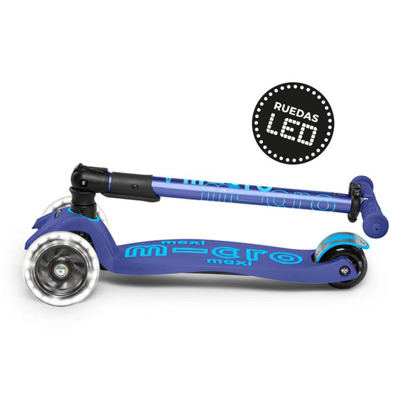 Scooter Micro Maxi Deluxe Plegable LED Azul Marino