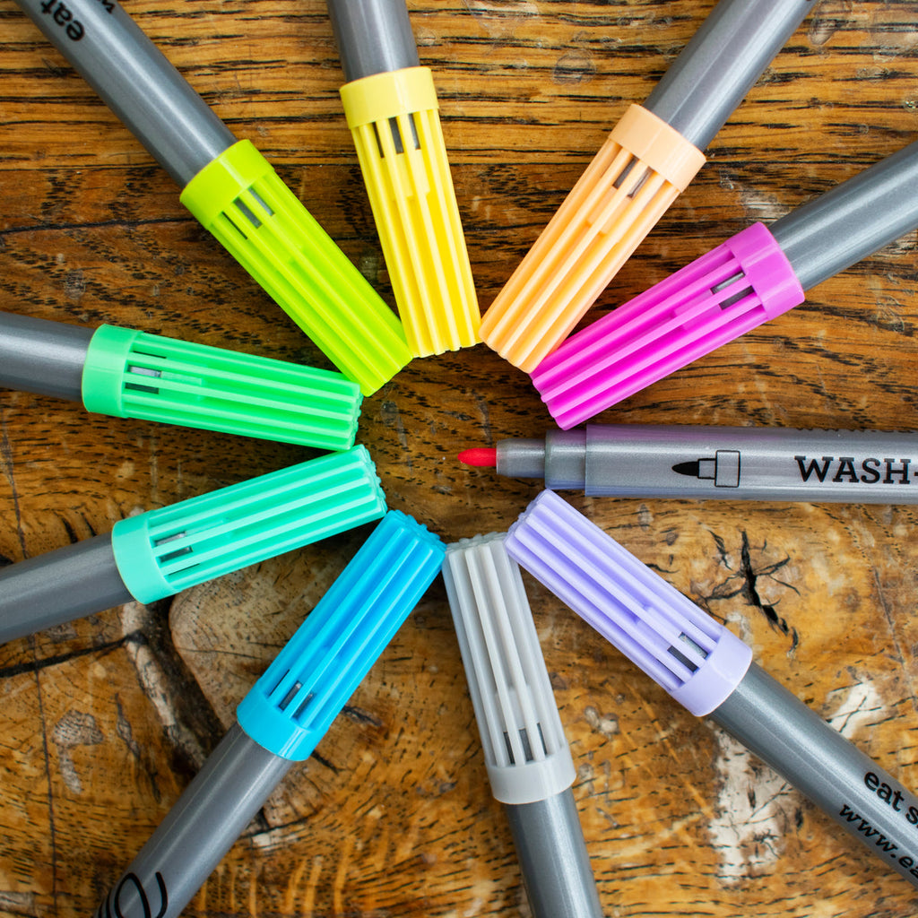 Set de 10 Marcadores Lavables para Telas en Colores Pasteles